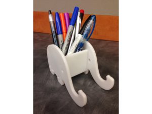 فایل سه بعدی جامدادی طرح فیل و هولدر گوشی موبایل